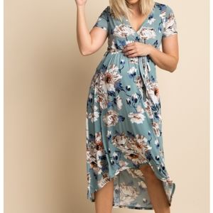 Pink Blush floral maternity dress